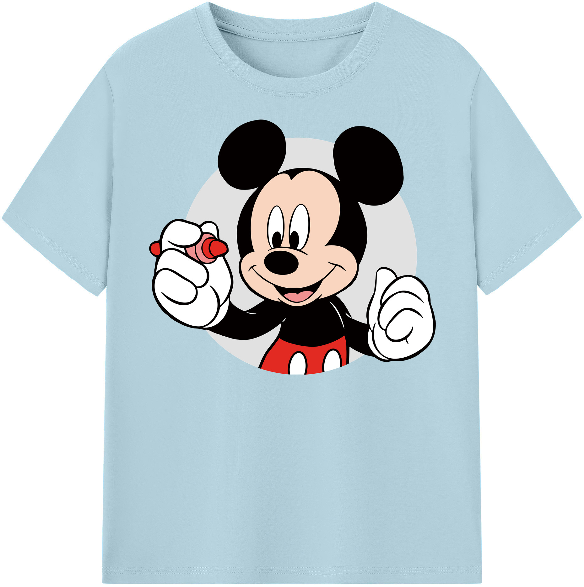 （画像用） ミッキーマウス Mickey Mouse 綿100％半袖Tシャツ（フロントプリント）